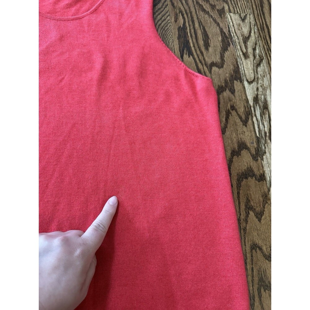 Oscar De La Renta Sleeveless Sweater‎ Tank Red Large Cashmere Feel Missing Tag - Picture 8 of 9